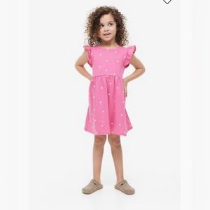 H&M Pink/dotted Cotton Jersey Dress